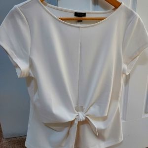BRAND NEW Cream Size L Ann Taylor Factory Twist Knot Blouse